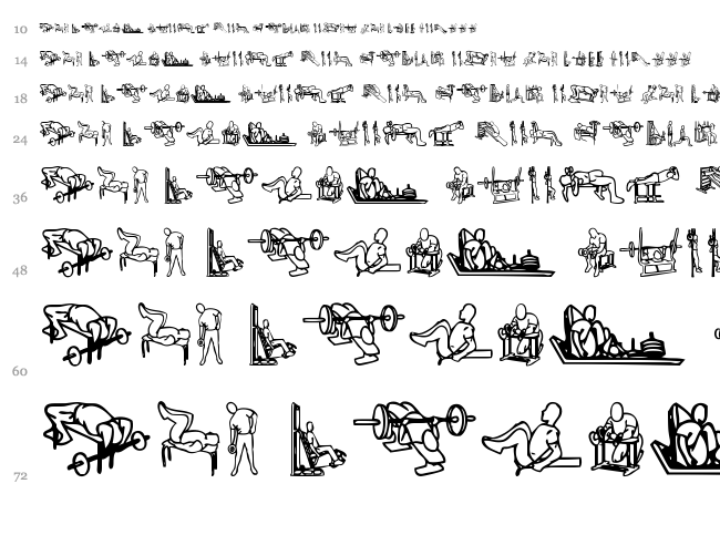 Workout Routine font waterfall